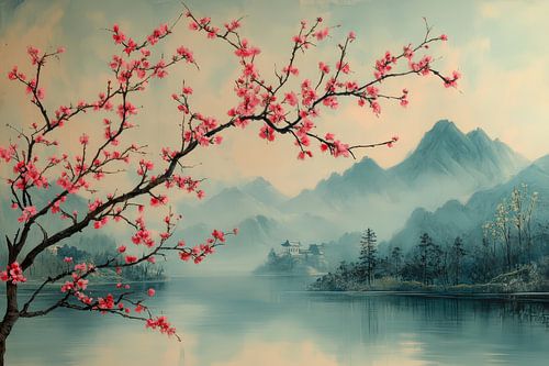 Japans landschap water en bergen