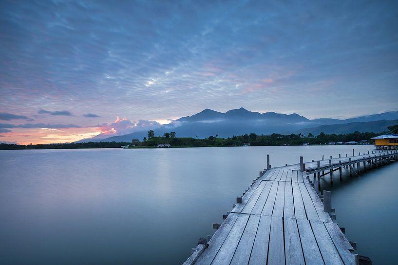 The bridge to Kampoeng Yobeh on Lake Sentani by Anges van der Logt