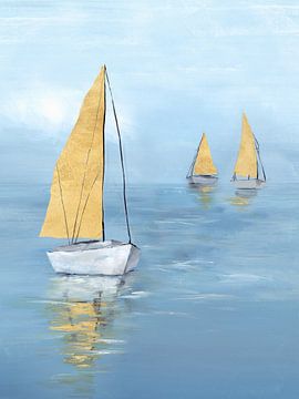 Golden Sail I, Isabelle Z  van PI Creative Art