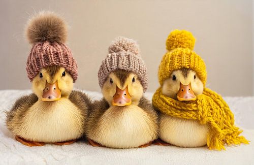 Drie kleine eenden kuikentjes