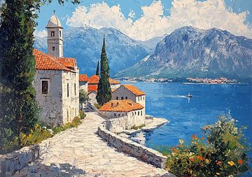 Montenegro Landschap | Serene Heights van Abstract Schilderij