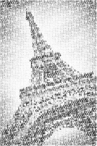 Typografie, kunst, PARIS Eiffel toren  van Melanie Viola