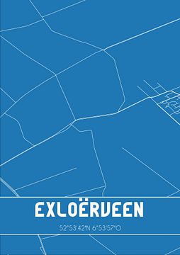 Blaupause | Karte | Exloërveen (Drenthe) von Rezona