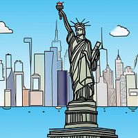 Vrijheidsbeeld en Manhattan