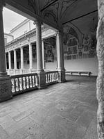 Roman pillars black and white