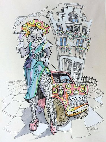 Krasse Dame met Auto Amsterdam