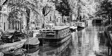 Jordaan Egelantiersgracht Amsterdam Pays-Bas Noir et blanc