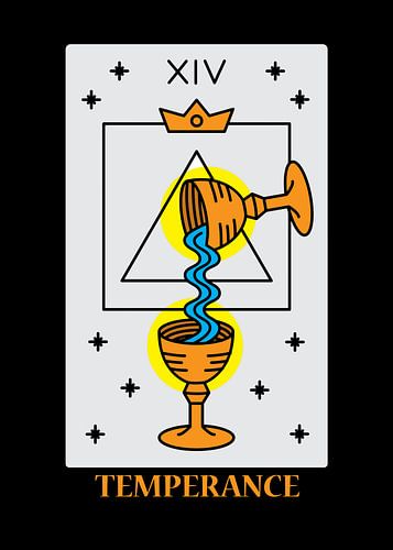 The Temperance Tarot Card XIV Spiritual Wall Decoration Art Print