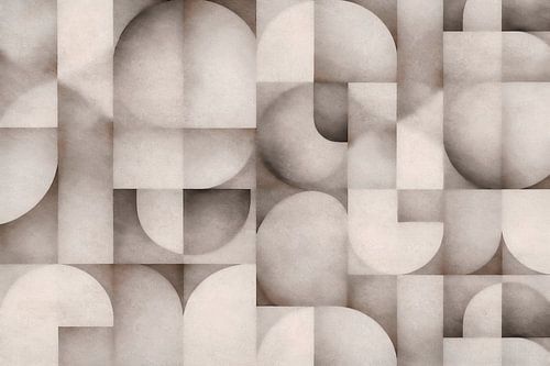 Mid Century Modern abstracte hedendaagse kunst neutraal