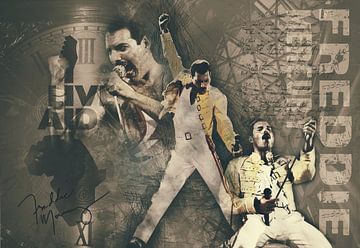 Freddie Mercury Jahrgangsporträt von Bert Hooijer