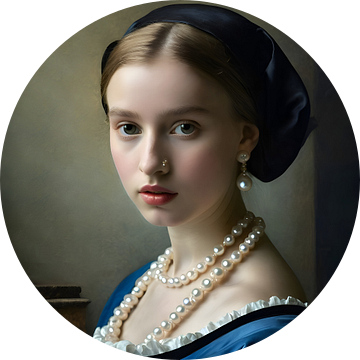 Meisje met parels en neuspiercing