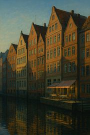 Hamburg Old Town: Cafe Light on the Nikolaifleet