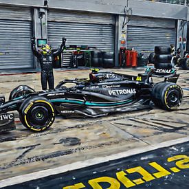 Lewis Hamilton et sa Mercedes AMG F1 sur DeVerviersBelgium