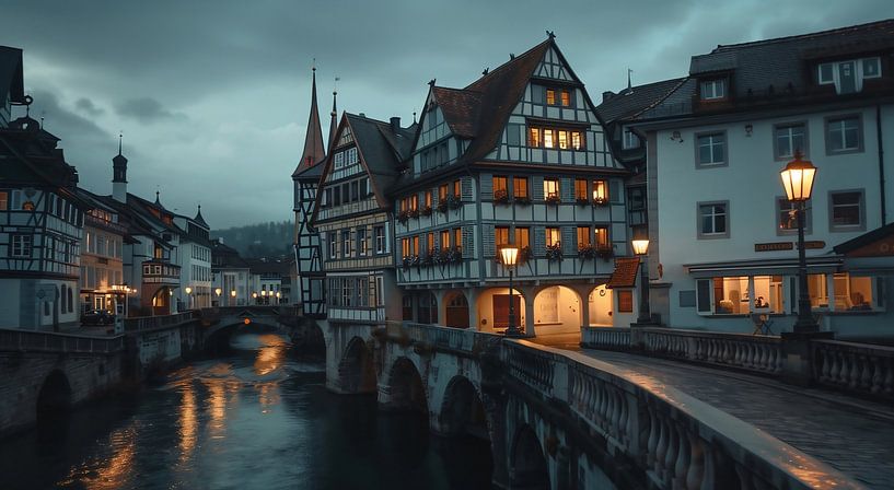 Altstadt am Fluss von fernlichtsicht