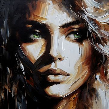 Green Eyed girl van FoXo Art