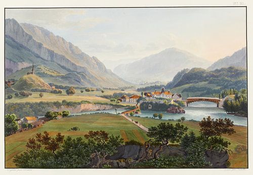 Ontmoeting van de voorste en achterste Rijn in Reichenau, Johann Ludwig Bleuler