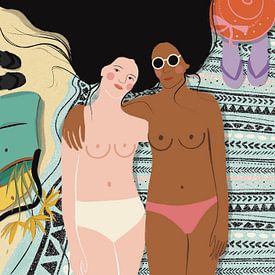 Friends and beach van Alice Wolff