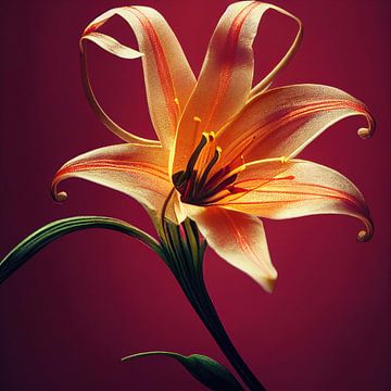 Macro Oranje Tijgerleliebloem van Chromatic Fusion Studio