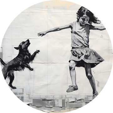 Jump, Jump | Banksy Style Urban Art van Blikvanger Schilderijen