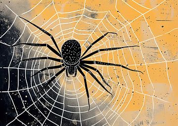 Abstract Spinneweb | Cosmic Arachnid Spin van Kunst Kriebels