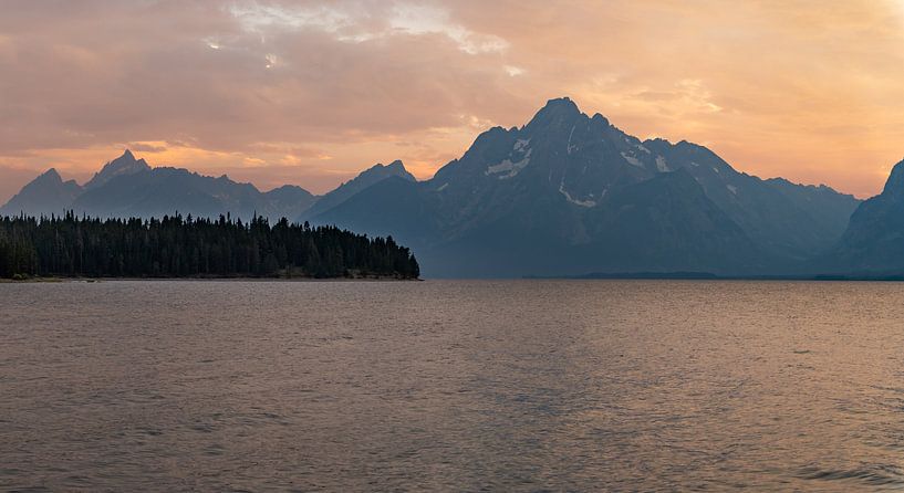 Grand Teton National Park, USA, sunset Jackson Lake by Jeroen van Deel