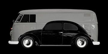 VW Bus T1 panel van and VW Beetle by aRi F. Huber