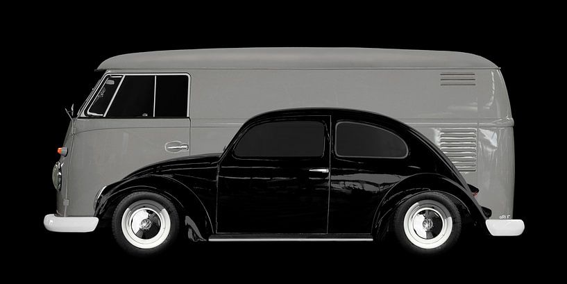 VW Bus T1 panel van and VW Beetle by aRi F. Huber