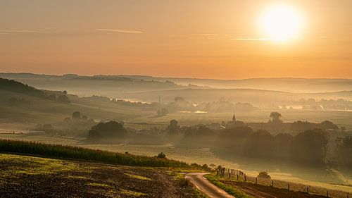 Awakening hilly landscape