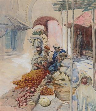 Frances Hodgkins - Les vendeurs d'orange, Tanger (1905) sur Peter Balan