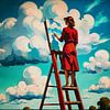 De vrouw die de wolken registreert van Jan Keteleer (JanKé): Een reis voorbij het canvas