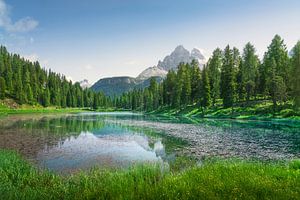 Antorno-See und Drei Zinnen in den Dolomiten