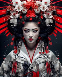 Bloemenkroon van de scharlakenrode godin