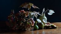 Stilleben Herbst mit Hortensien