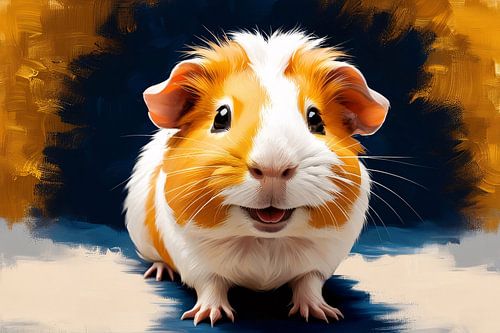 Peinture joyeuse et colorée d'un cochon d'Inde
