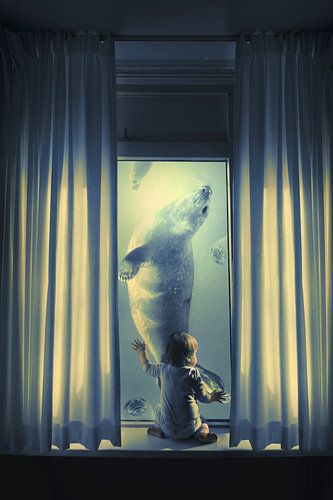 Betoverende Fotomanipulatie: Kind Ontdekt Zeehonden Onderwater