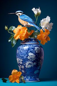 Nid d'oiseau bleu de Delft