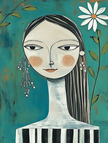 Femme avec boucle d'oreille