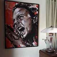 Klantfoto: Eddie Vedder, Pearl Jam schilderij van Jos Hoppenbrouwers, op canvas