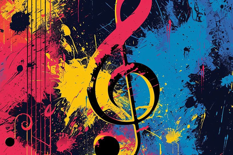 Abstrakte Musiktaste mit bunten Sprenkeln von Imperial Art House