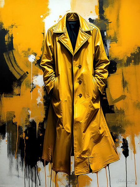 Yellow leather coat - The absence of form between memory, colour and dissolution by AidasignArt