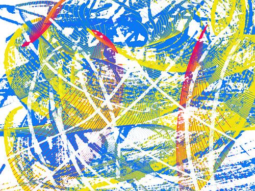 Résumé en rouge jaune bleu