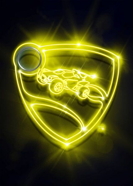 Gelbes Logo Neon von Steven Kingsbury