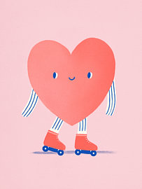 Heart on Roller Skates – Playful Kids Room Art