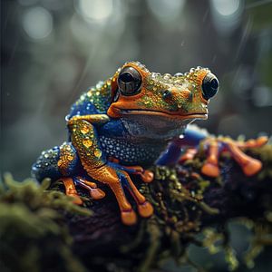 Buntes Frosch-Makro
