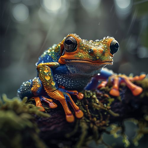 Colourful frog macro