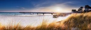 Panorama du lever de soleil sur la plage de Scharbeutz.