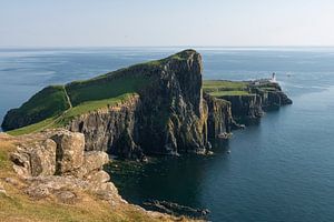 Uitzicht op Neist Point Vuurtoren, Isle of Skye, Schotland van Haarms
