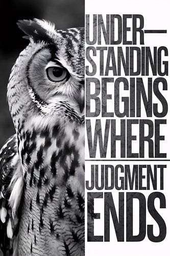 Uil met inspirerende quote