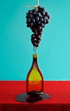 SL-074 Weinflasche mit flachen Trauben von Hay Hermans