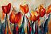 Des tulipes aux couleurs gaies sur Bert Nijholt